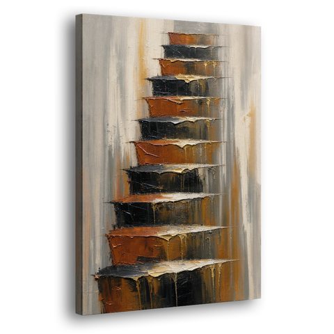 Vertical Canvas Wall Art of Stacked Stone Ledges - Canvas Wall Art - Side