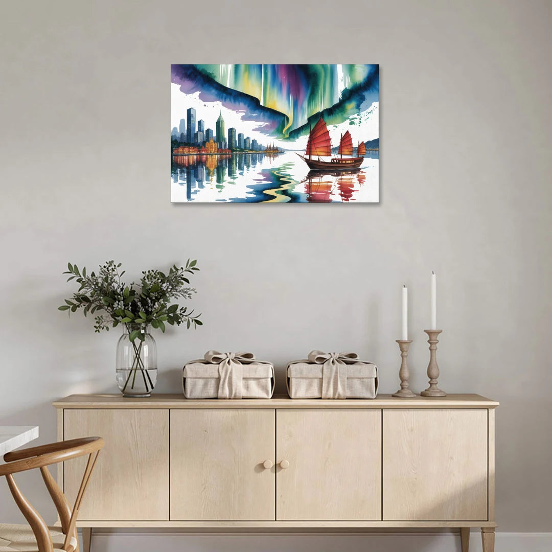 Victoria Harbour Lights - Canvas Wall Art - Coffee Table - 36x24