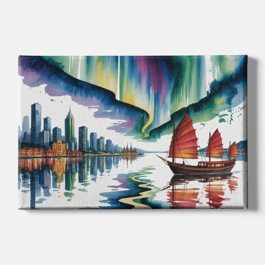 Victoria Harbour Lights - Canvas Wall Art