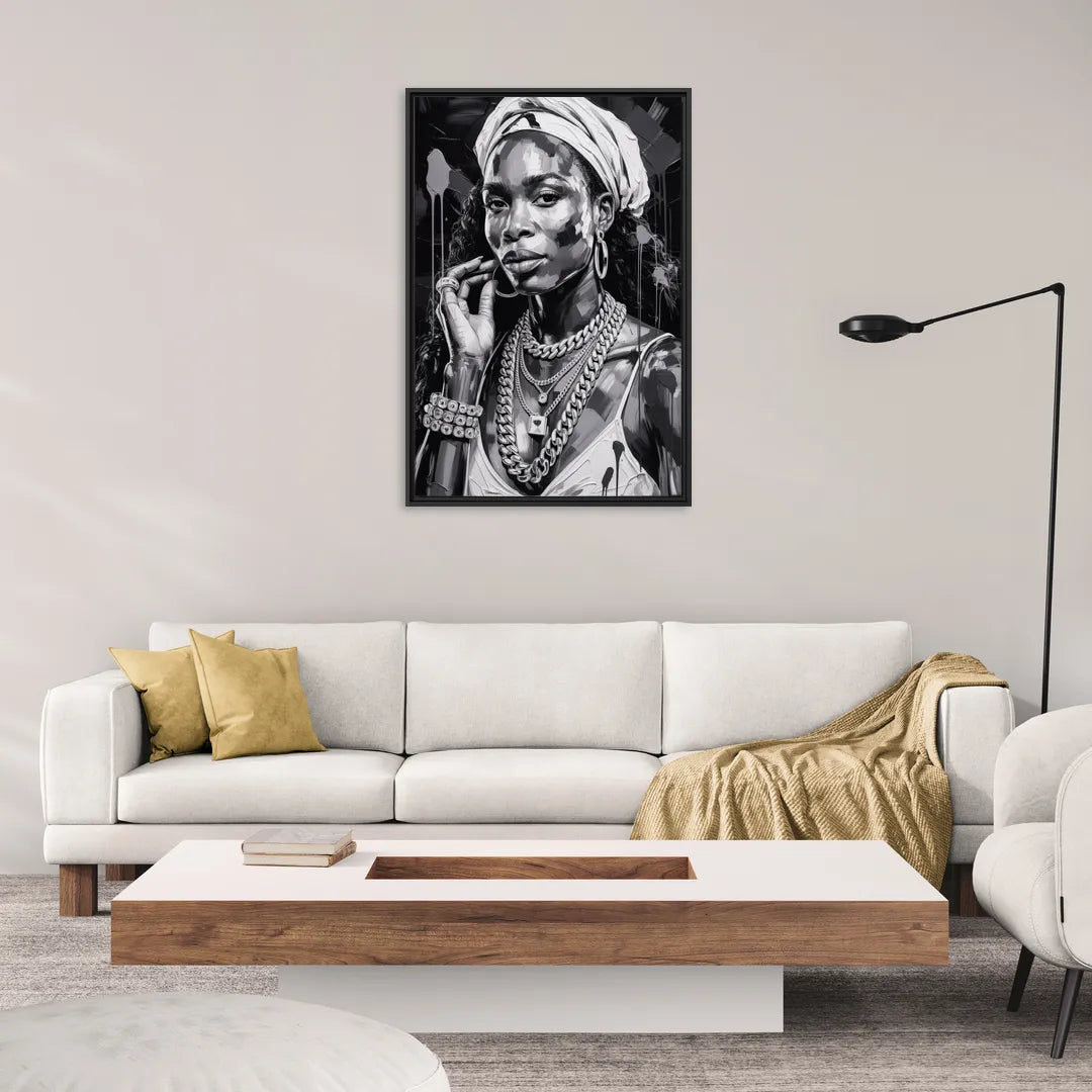 Victory 2.0 - Living Room Black Frame Canvas