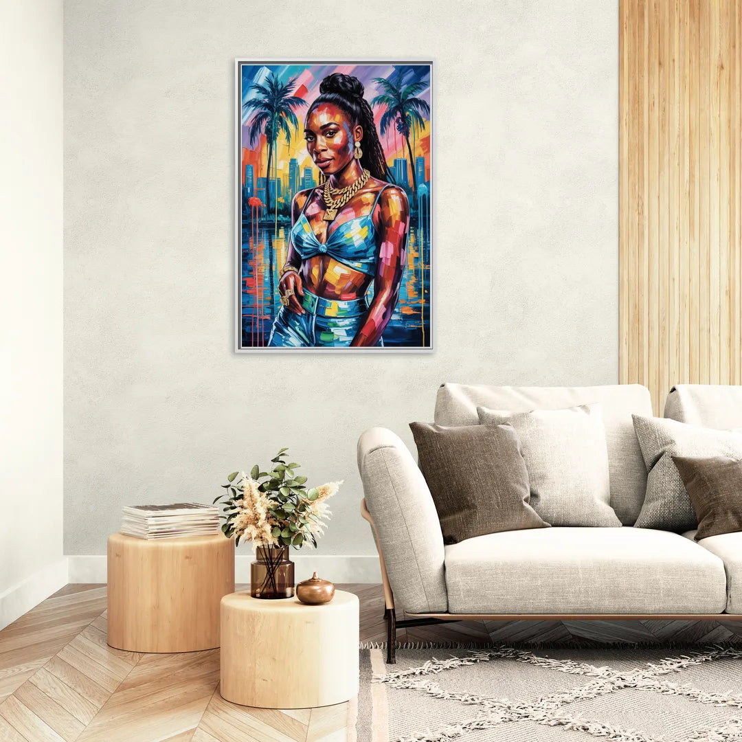 Victory - Living Room White Frame Canvas
