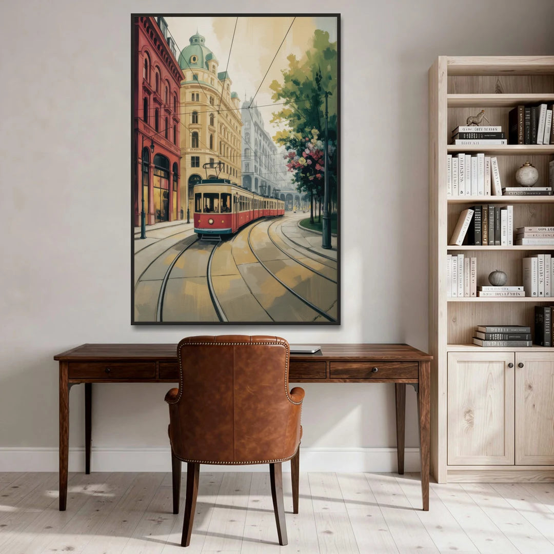 Vienna's Ringstrasse - Black Framed Canvas Wall Art - Office - 40x60
