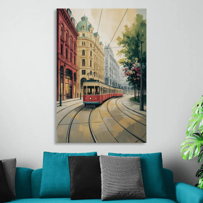 Vienna's Ringstrasse Sitting Room - Canvas Wall Art