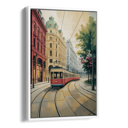 Vienna's Ringstrasse Side - White Canvas Wall Art