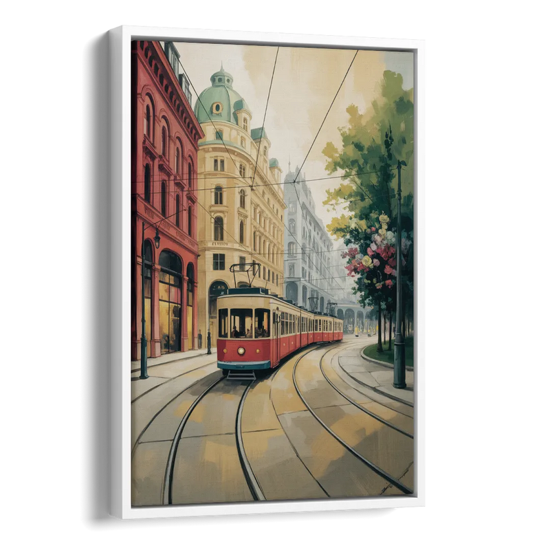 Vienna's Ringstrasse Side - White Canvas Wall Art