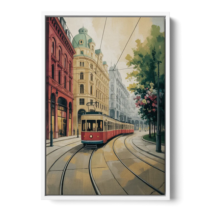 Vienna's Ringstrasse Front - White Canvas Wall Art