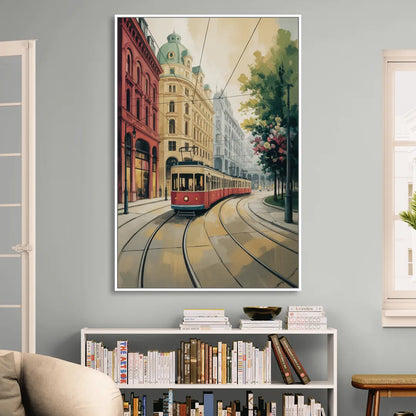 Vienna's Ringstrasse Sitting Room - White Canvas Wall Art