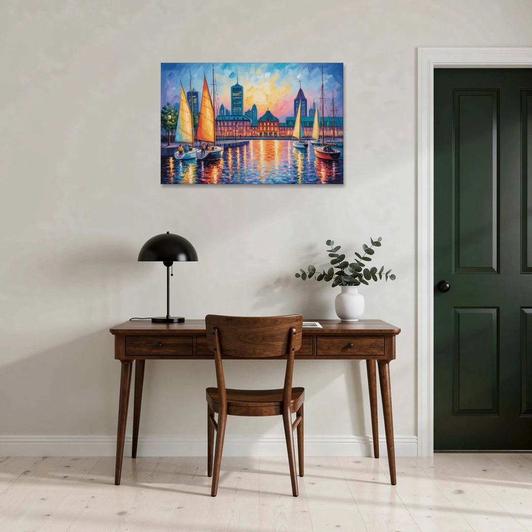 Vieux Port de Montral - Canvas Wall Art - Office - 36x24