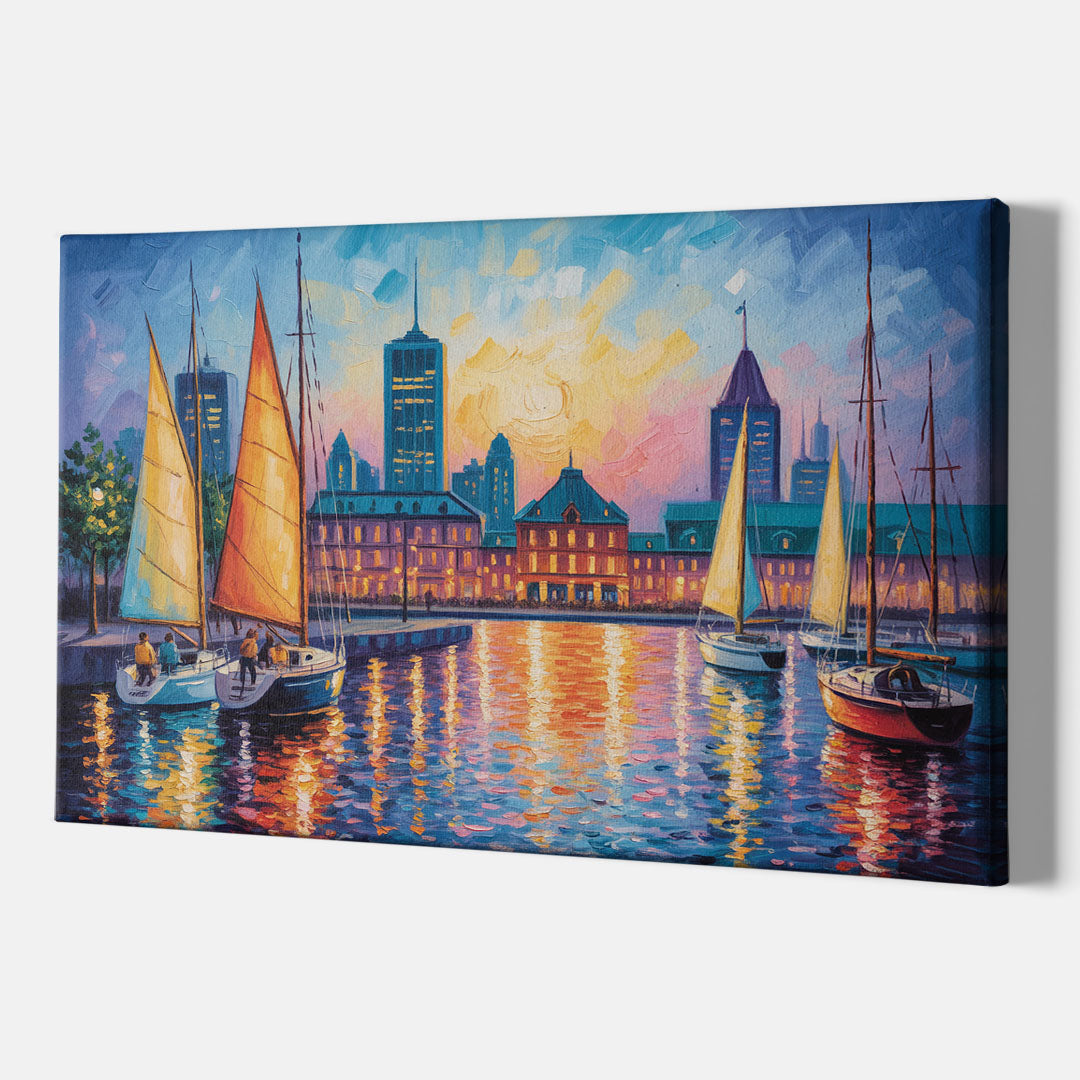 Vieux Port de Montral - Canvas Print Art Sides