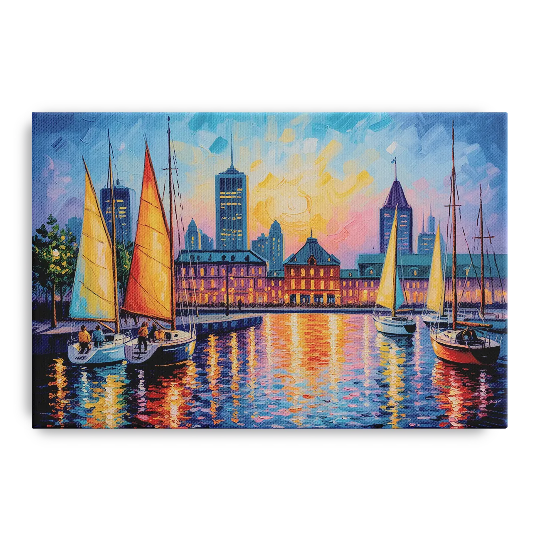 Vieux Port de Montral Front - Canvas Wall Art