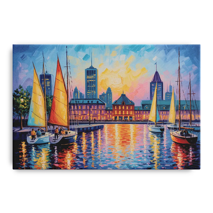 Vieux Port de Montral Front - Canvas Wall Art