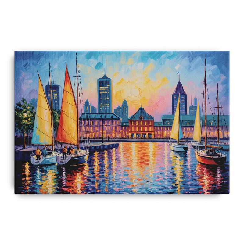 Vieux Port de Montral Front - Canvas Wall Art