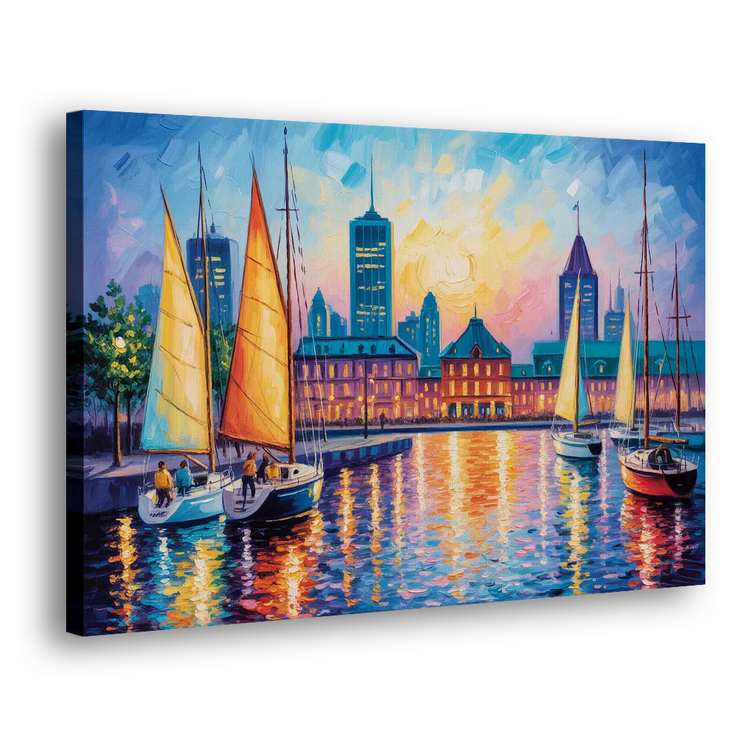 Vieux Port de Montral Side - Canvas Wall Art