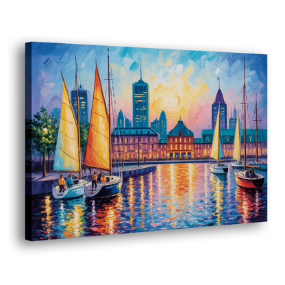 Vieux Port de Montral Side - Canvas Wall Art
