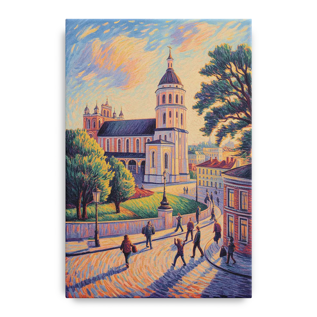 Vilnius Cathedral Front - Canvas Wall Art
