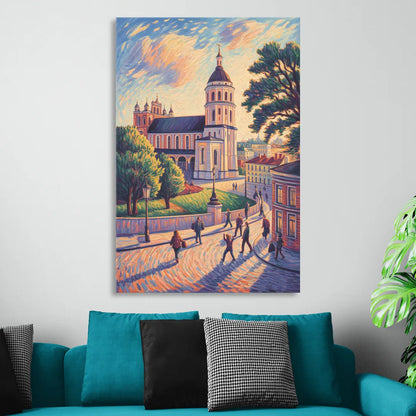 Vilnius Cathedral Living Room - Canvas Wall Art