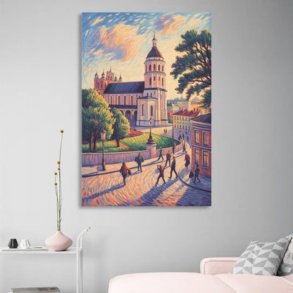 Vilnius Cathedral Sitting Room - Canvas Wall Art