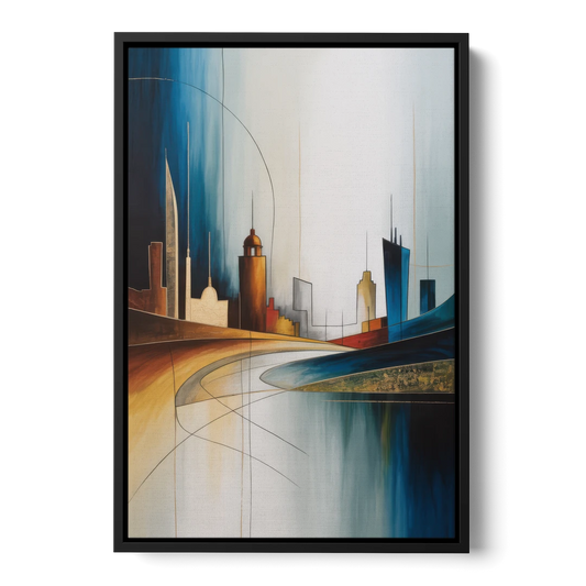 Vilnius Skyline - Black Framed Canvas Wall Art - Front