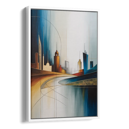 Vilnius Skyline Side - White Canvas Wall Art