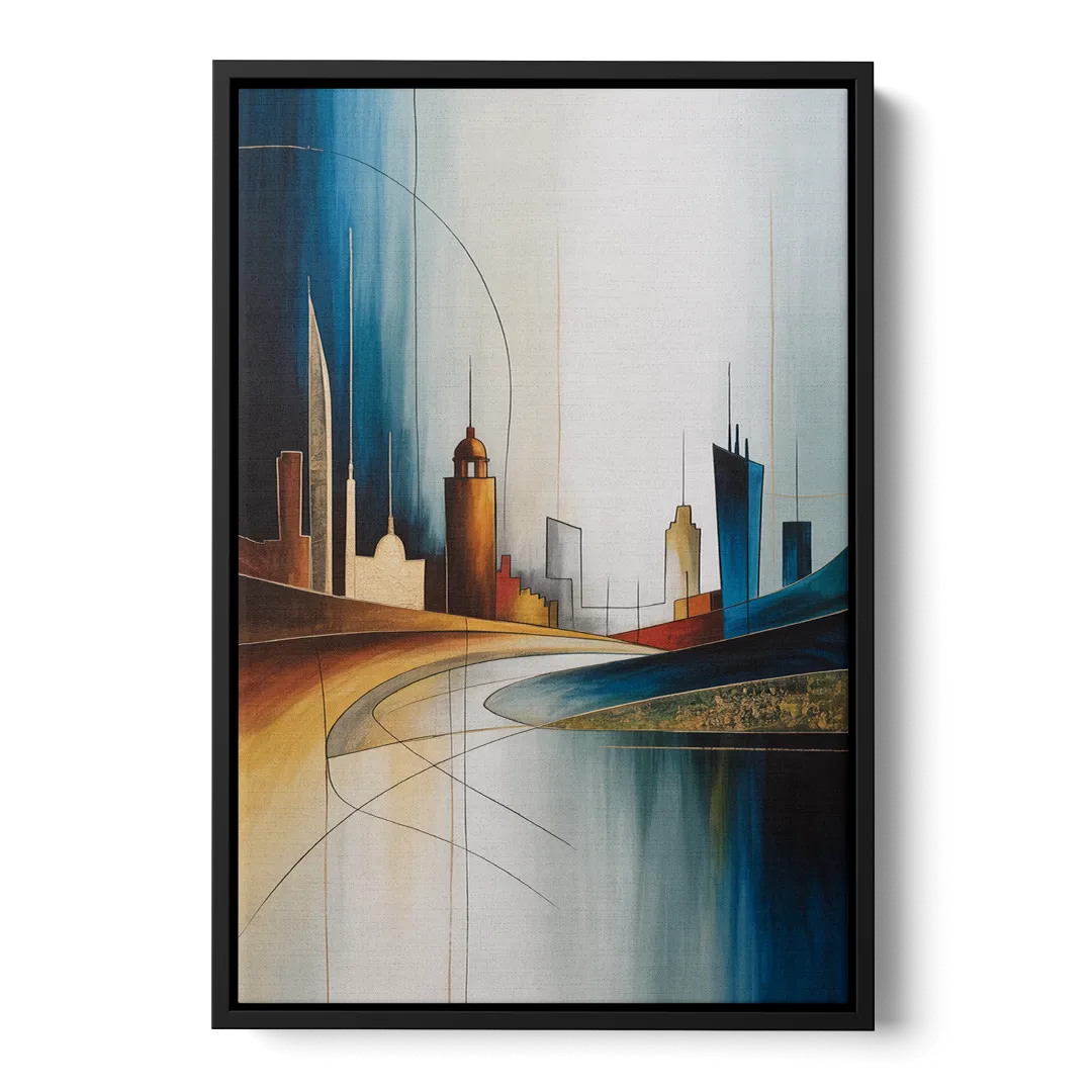 Vilnius Skyline Front - Black Canvas Wall Art