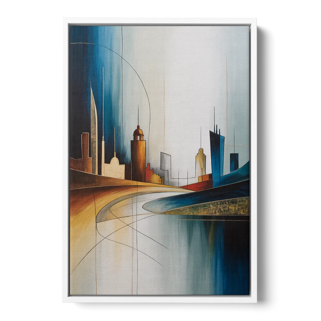 Vilnius Skyline Front - White Canvas Wall Art