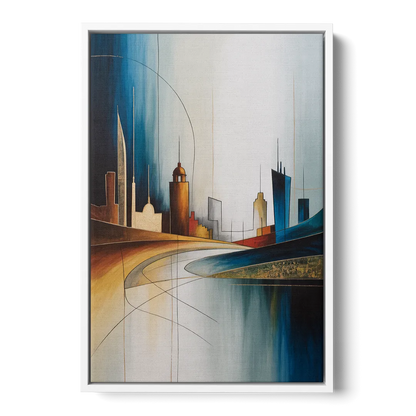 Vilnius Skyline Front - White Canvas Wall Art