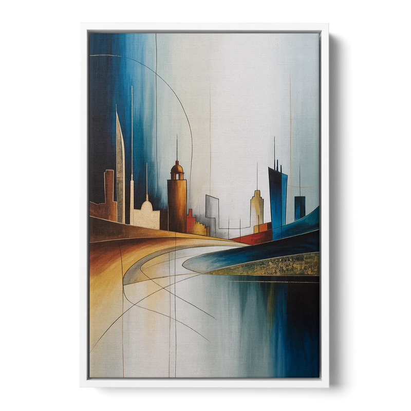 Vilnius Skyline Front - White Canvas Wall Art