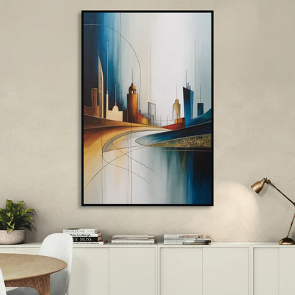 Vilnius Skyline Sitting Room - Black Canvas Wall Art