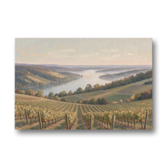 Vineyard Decor with Misty Glacial Lake Morning - Canvas Wall Art - Front