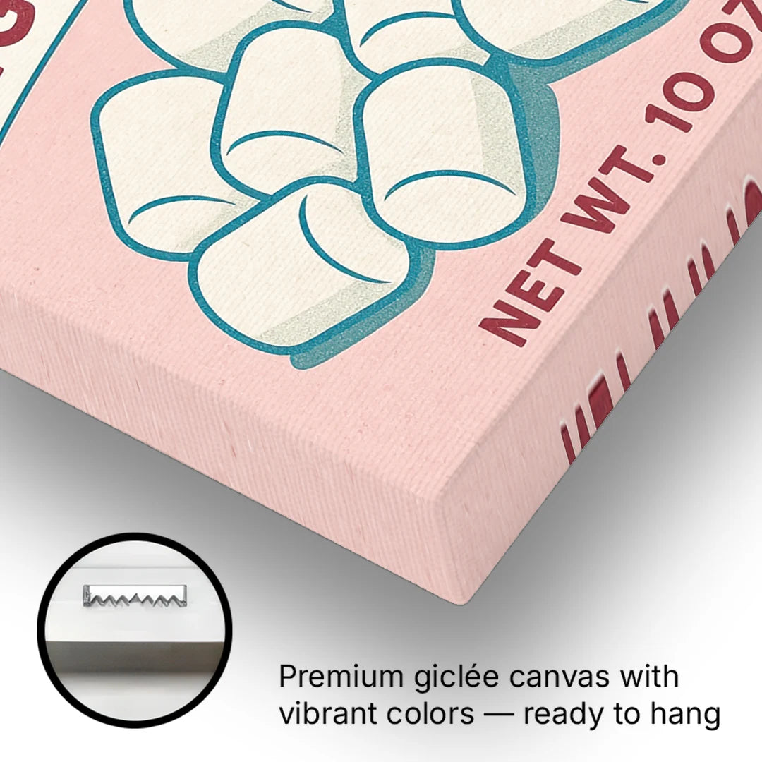Vintage Big Fluffy Marshmallow - Canvas Wall Art - Gallery Wrap Corner