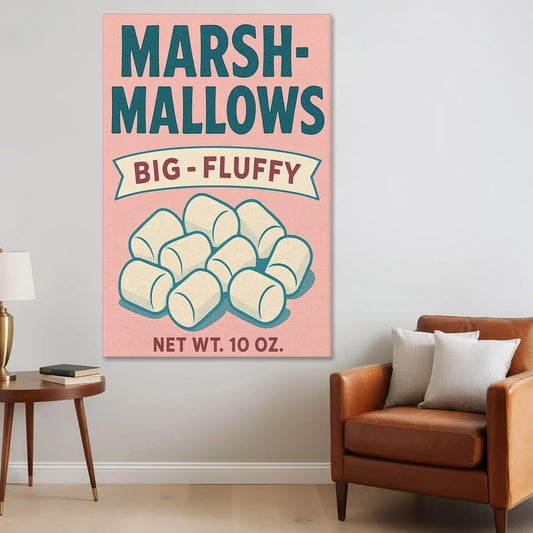Vintage Big Fluffy Marshmallow - Canvas Wall Art - Sofa - 40x60