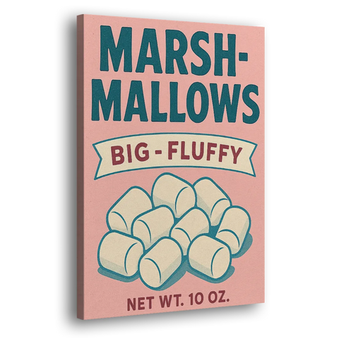 Vintage Big Fluffy Marshmallow - Canvas Wall Art