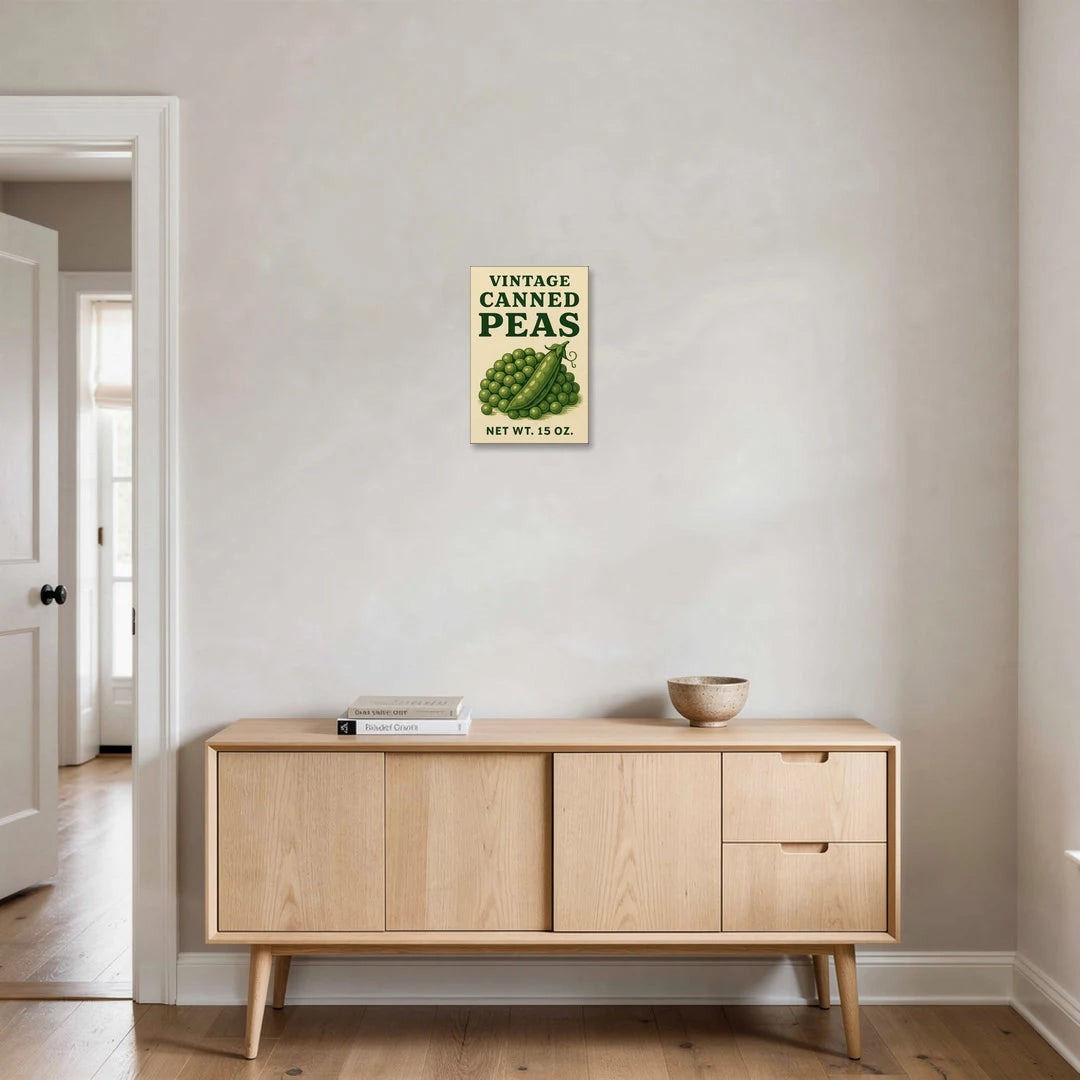 Vintage Canned Peas - Canvas Wall Art - Coffee Table - 12x18