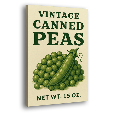 Vintage Canned Peas - Canvas Wall Art - Side