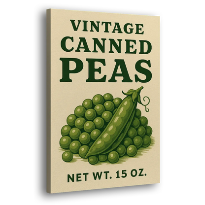 Vintage Canned Peas Side - Canvas Wall Art
