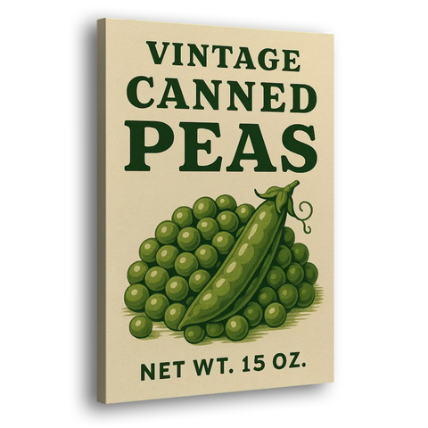 Vintage Canned Peas - Canvas Wall Art