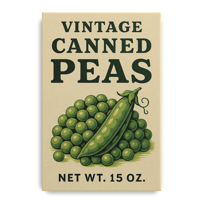 Vintage Canned Peas Front - Canvas Wall Art