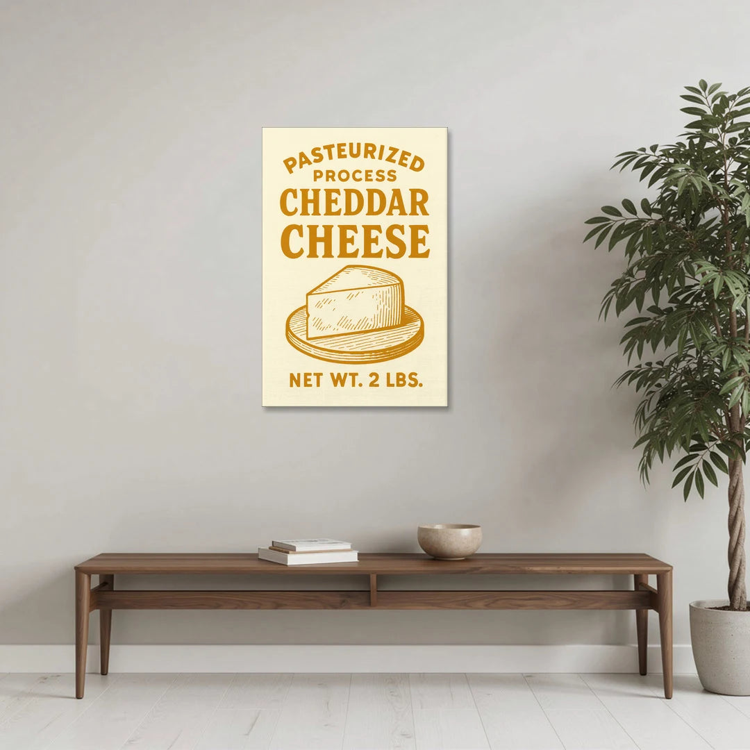 Vintage Cheddar Cheese - Canvas Wall Art - Coffee Table - 24x36