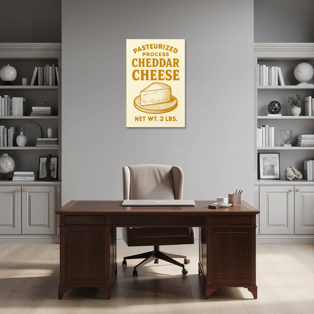 Vintage Cheddar Cheese - Canvas Wall Art - Office - 24x36
