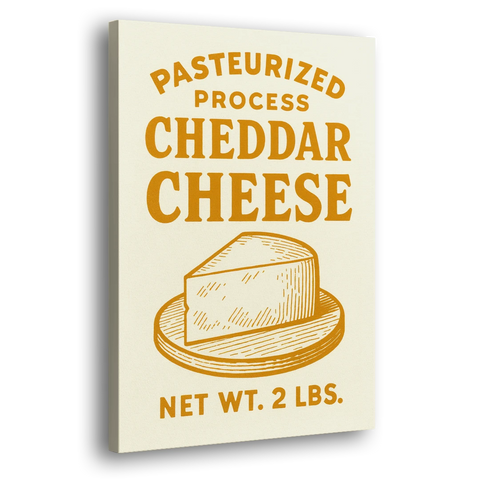 Vintage Cheddar Cheese - Canvas Wall Art - Side