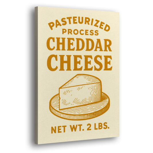 Vintage Cheddar Cheese Side - Canvas Wall Art