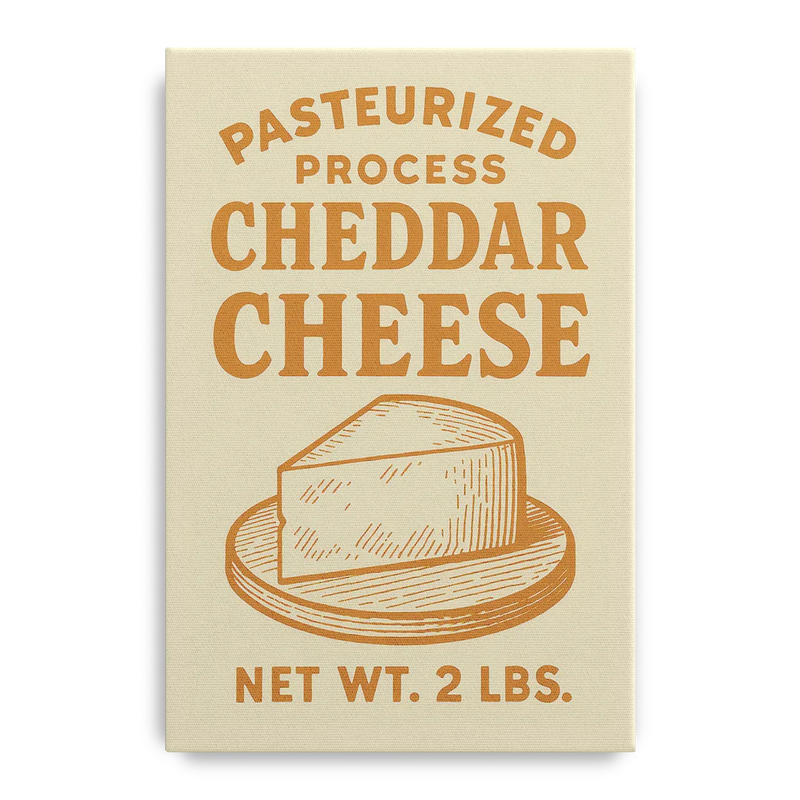 Vintage Cheddar Cheese Front - Canvas Wall Art