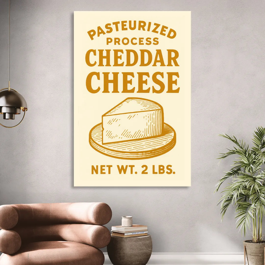 Vintage Cheddar Cheese Sitting Room - Canvas Wall Art
