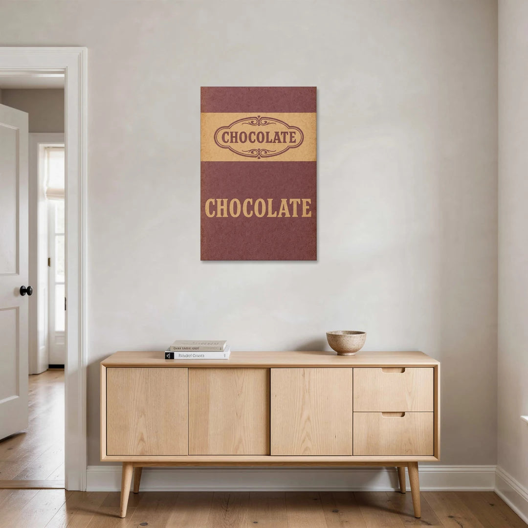 Vintage Chocolate Bar - Canvas Wall Art - Coffee Table - 24x36