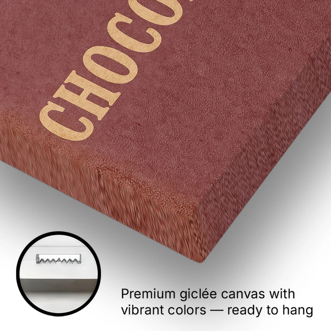 Vintage Chocolate Bar - Canvas Wall Art - Gallery Wrap Corner