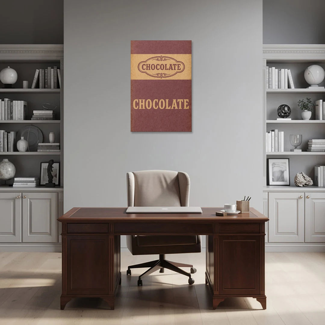 Vintage Chocolate Bar - Canvas Wall Art - Office - 24x36