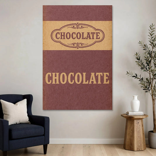 Vintage Chocolate Bar - Canvas Wall Art - Sofa - 40x60