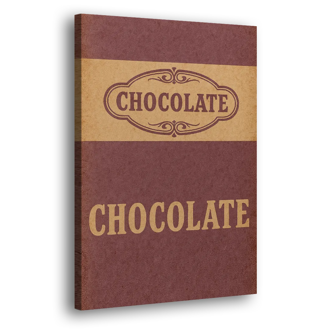 Vintage Chocolate Bar Side - Canvas Wall Art