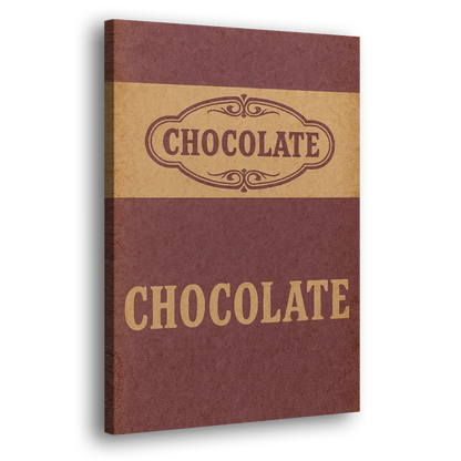 Vintage Chocolate Bar Side - Canvas Wall Art