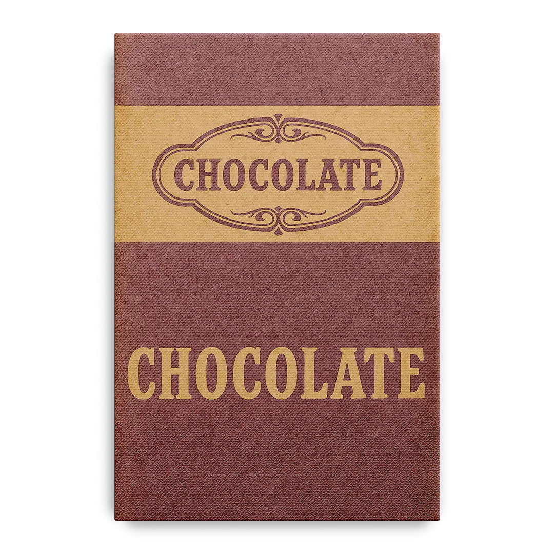 Vintage Chocolate Bar Front - Canvas Wall Art